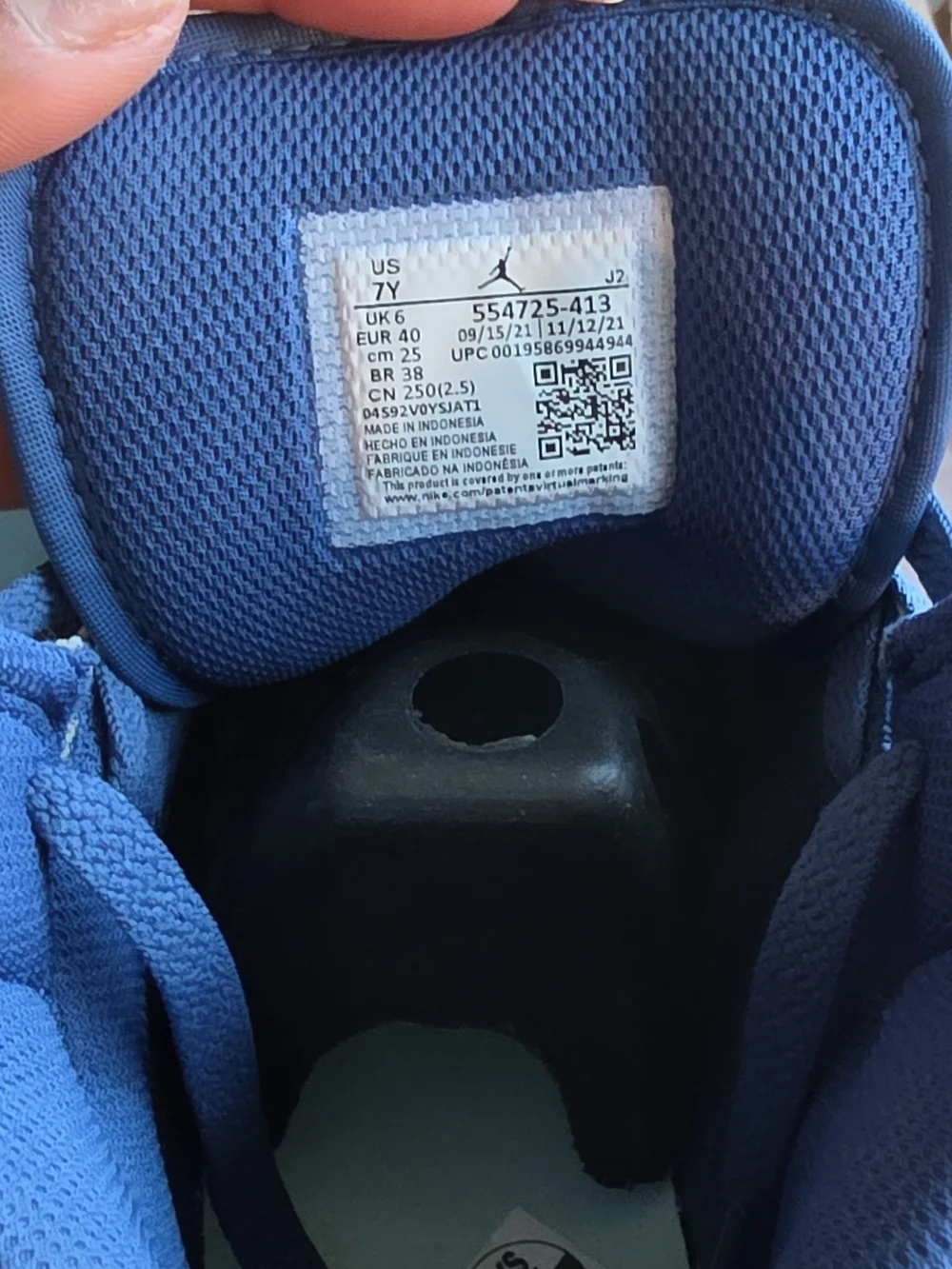 Jordan Kids Blue and Light Gray High-Top Sneakers